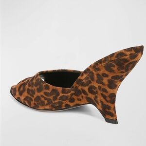 VERONICA BEARD `Mila’ Leopard Print Suede Mules Sandals